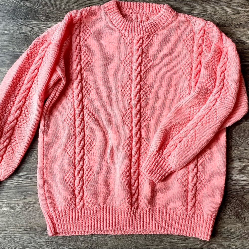 Vintage Handmade Knit Oversized Sweater Made By Grandma